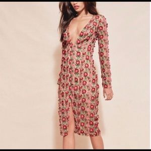 For Love & Lemons Amelia Floral Midi Dress